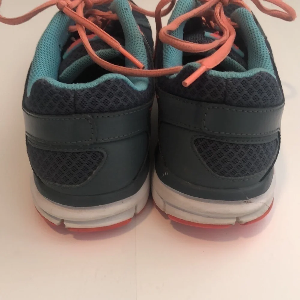 Nike Lunaforever running shoes in dark grey blue peachy colors side swoosh